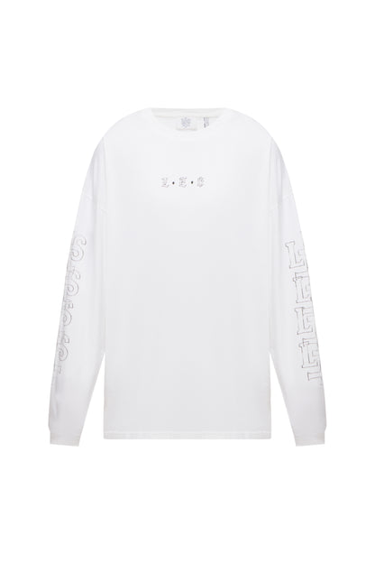 WHITE OVERSIZED LS LES