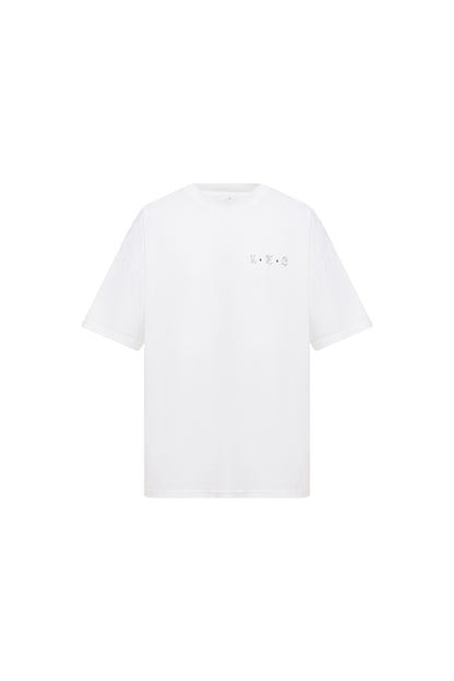 WHITE OVERSIZED TEE LES