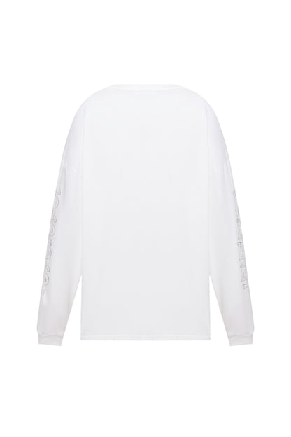 WHITE OVERSIZED LS LES