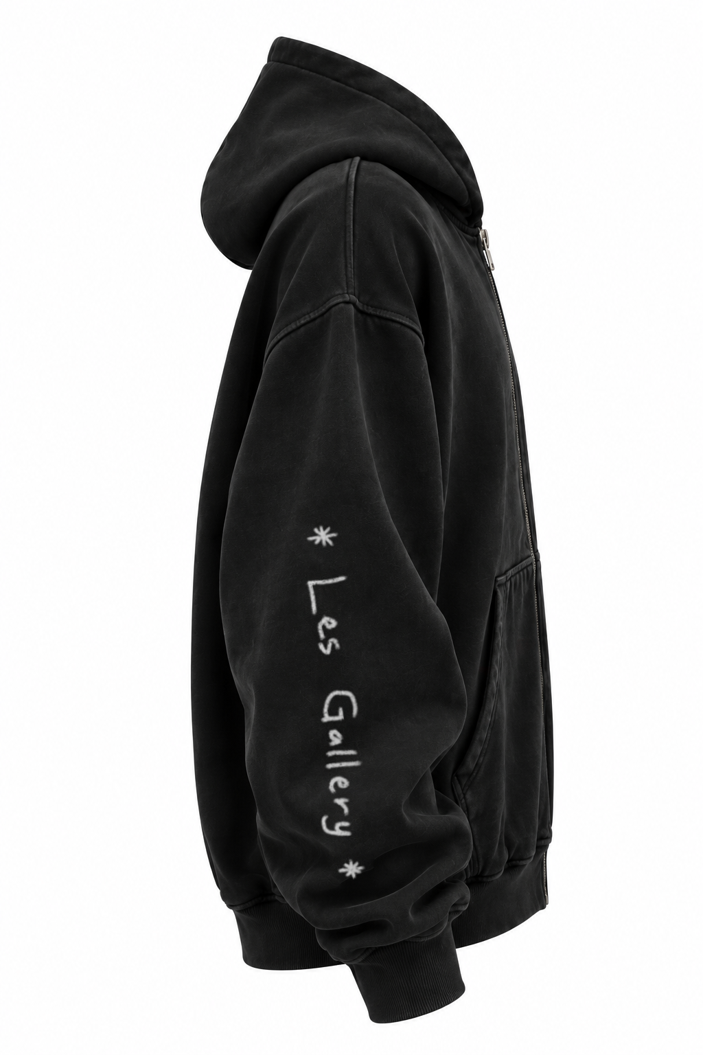 VINTAGE BLACK OVERSIZED ZIPPED HOODIE GALERRY