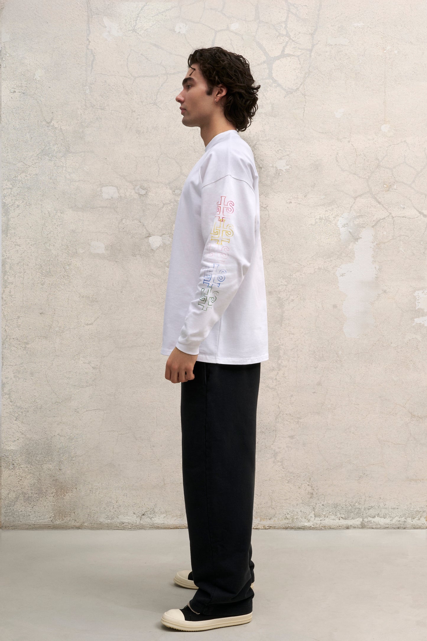 VINTAGE BLACK STRAIGHT-LEG SWEATPANTS BLUE PRINT