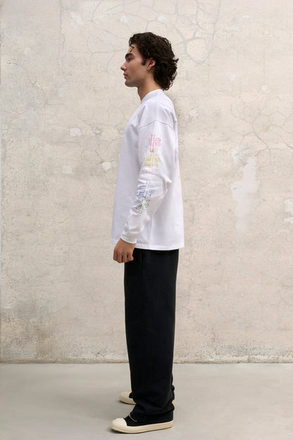 VINTAGE BLACK STRAIGHT-LEG SWEATPANTS BLUE PRINT