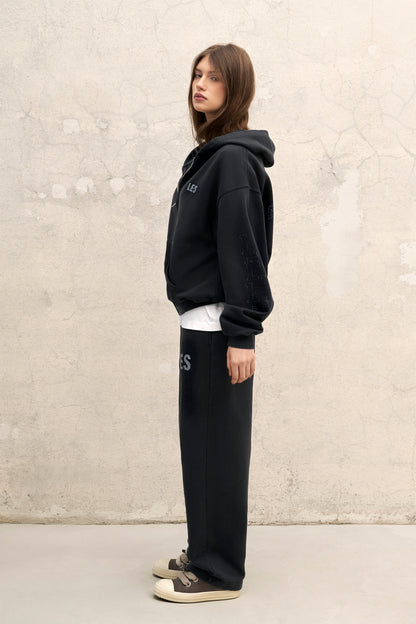 VINTAGE BLACK STRAIGHT-LEG SWEATPANTS