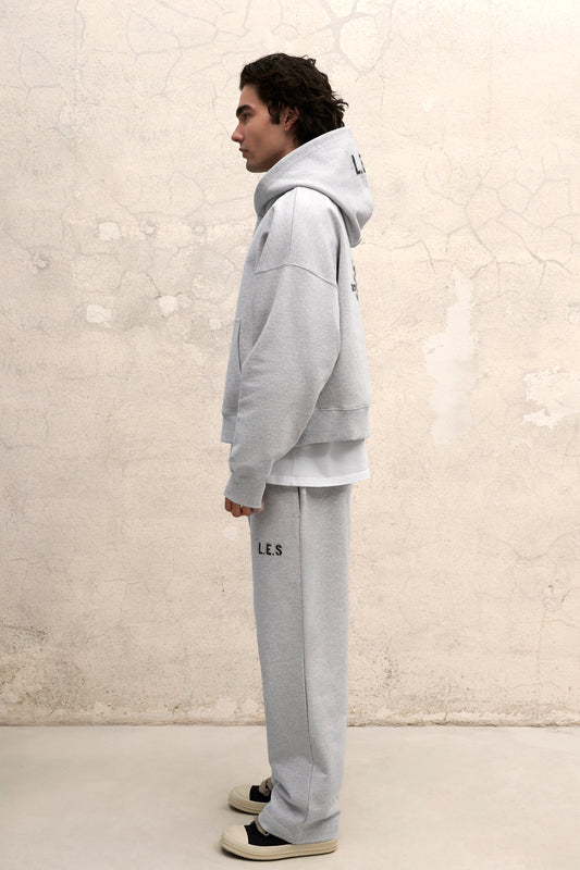 LIGHT GREY STRAIGHT-LEG SWEATPANTS
