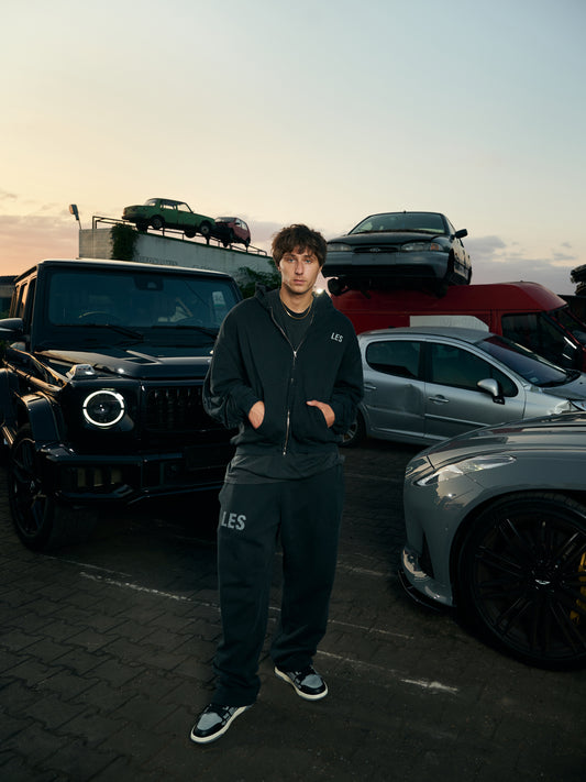 VINTAGE BLACK STRAIGHT-LEG SWEATPANTS