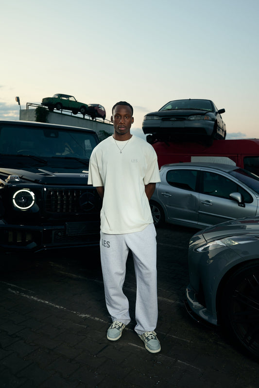 LIGHT GREY STRAIGHT-LEG RELAXED SWEATPANTS