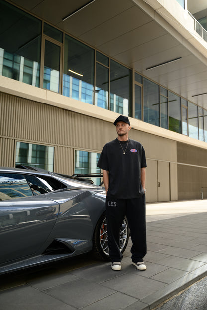 VINTAGE BLACK STRAIGHT-LEG SWEATPANTS