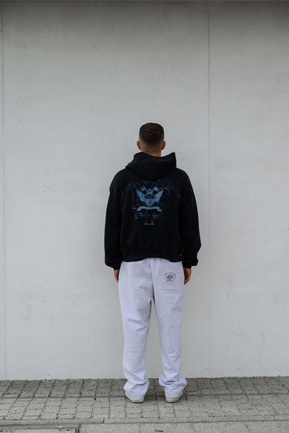 VINTAGE BLACK OVERSIZED ZIPPED HOODIE