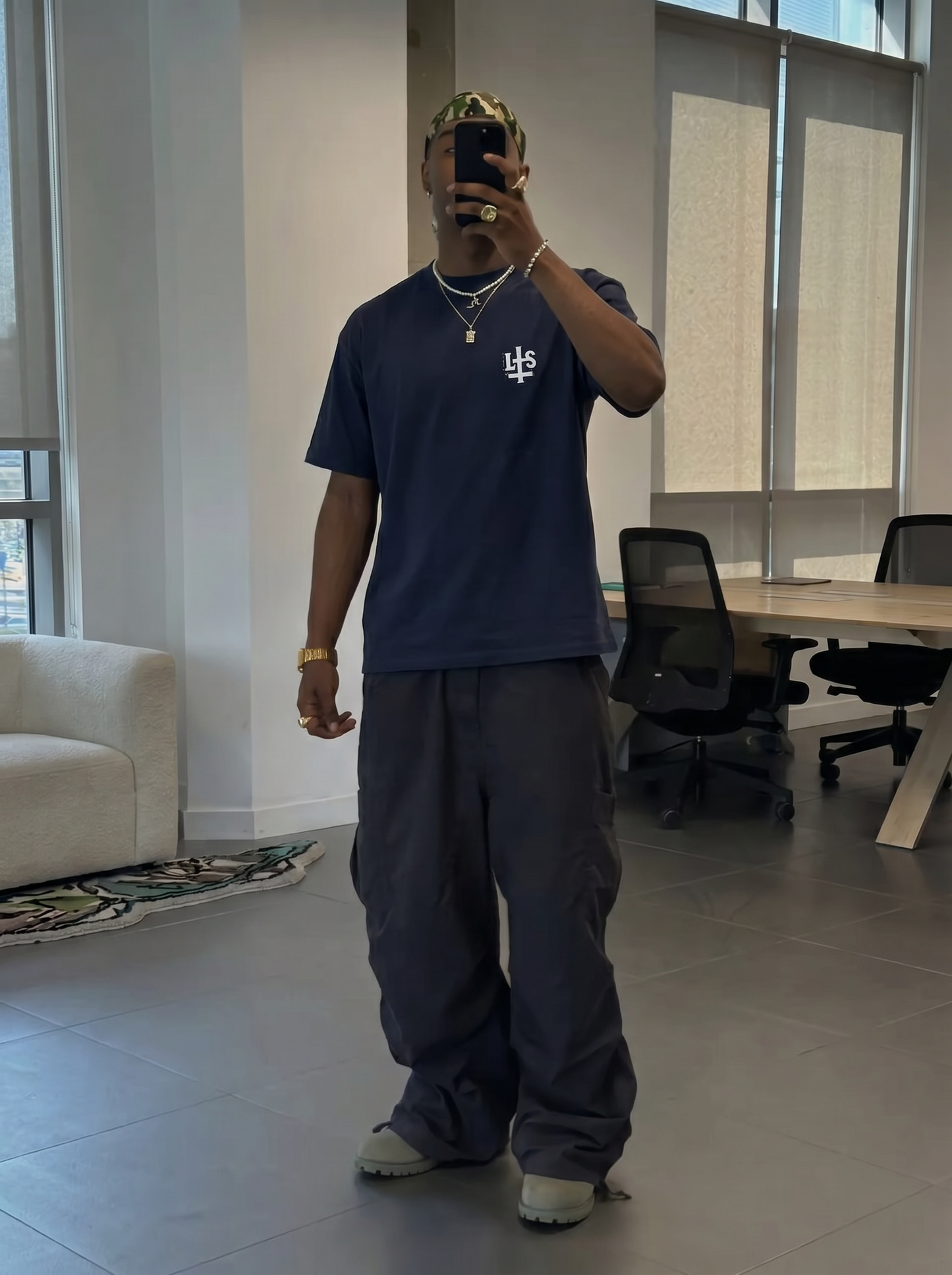 NAVY BLUE OVERSIZED TEE